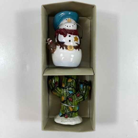 Sonoma Life+Style Happy Trails Holiday Salt Pepper Shaker Snowman Christmas Tree - Picture 2 of 8